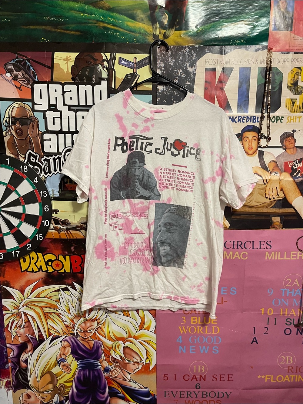 Poetic Justice Pink Tie-Dye Graphic Short Sleeve Tee